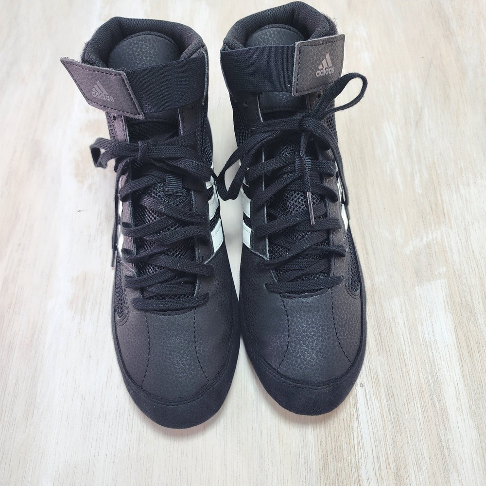 Adidas HVC 2 Wrestling Shoes Men 7.5 Black White Combat AQ3325 Training Boxing - Picture 3 of 7